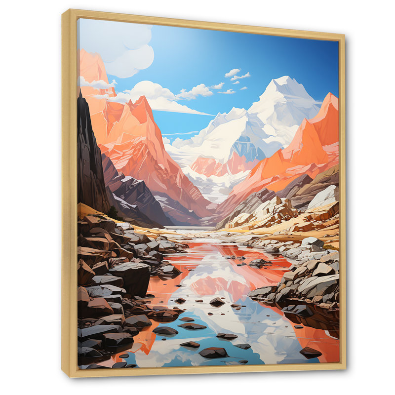 «Winter Glacier Landscape In Canada», reproduction sur toile, Cadre naturel flottant, H 44 po x l 34 po x P 1,5 po