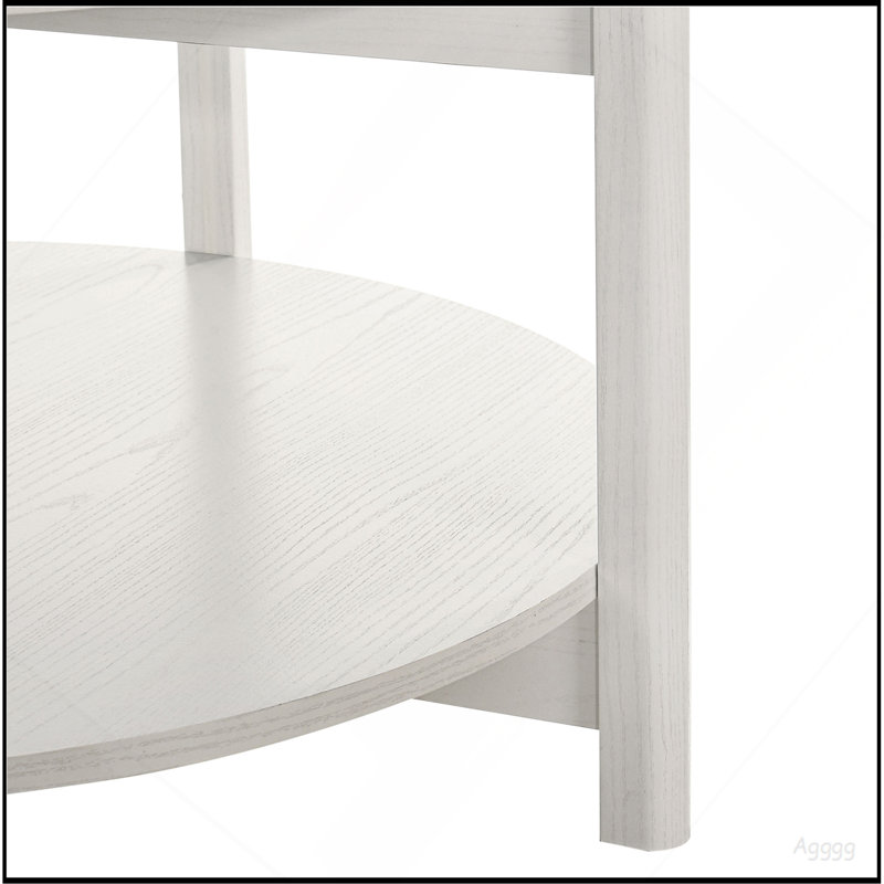 Table basse ronde 1 pièce Transition Style, Blanc