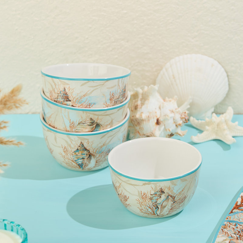 Ensemble de 4 bols à crème glacée Escape to the Sea, 24 oz