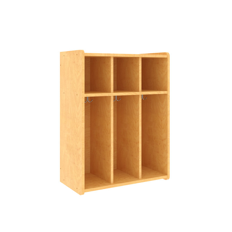 Casier de rangement à 2 sections à 3 niveaux, Oui, Érable