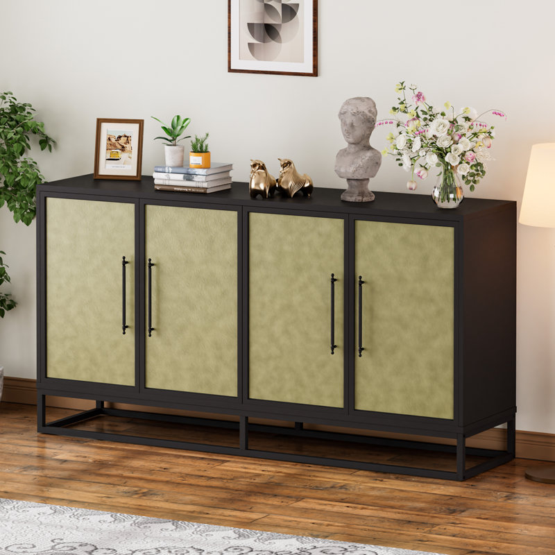 4 Doors Side Cabinet With Shelves