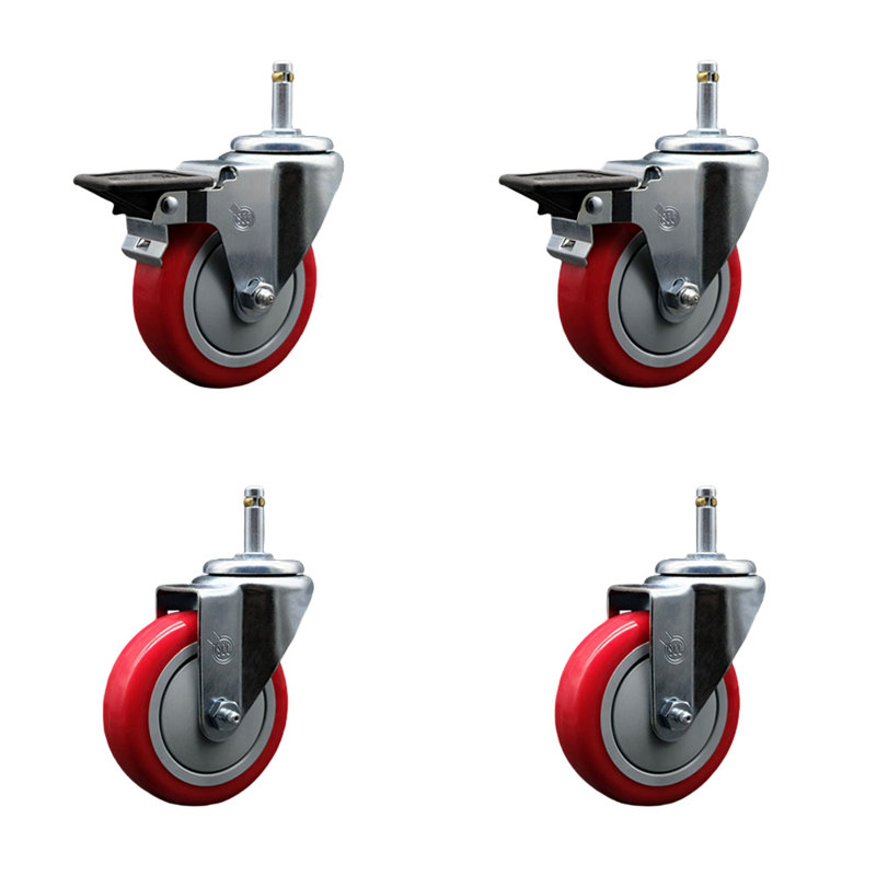 Ensemble de roulettes à tige Grip Ring, Rouge