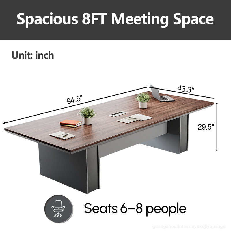 Table de conférence moderne et ergonomique avec gestion des câbles