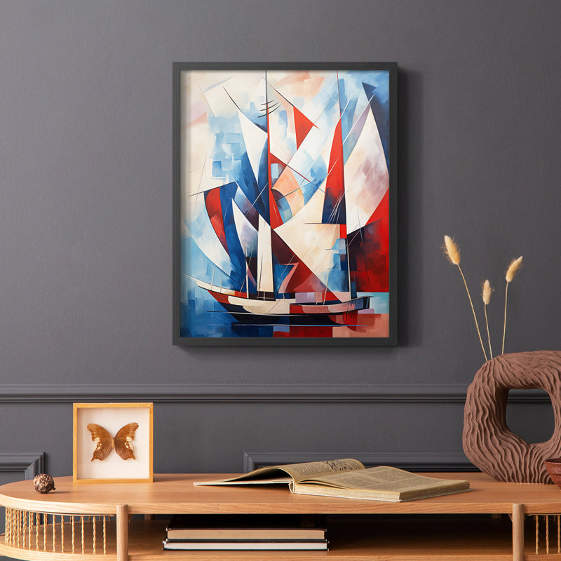 Série NAUTICAL CDIV - Impression encadrée de qualité supérieure - Prêt à être accroché - Aucun clou requis, Noir