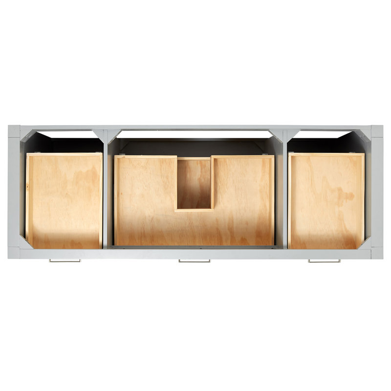 3_ARIEL Bristol 60 Single Sink Bathroom Vanity with Carrara White Quartz, Gray, 60"