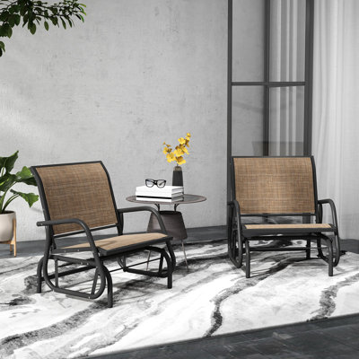 2 chaises de véranda coulissantes en maille respirante avec support en métal et courbées - parfaites pour se prélasser dans votre cour, jardin, bord de piscine, structure en acier de balcon pour profiter à l'extérieur