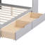Lit de jour en L pleine grandeur gris avec rangement organisé, bureau personnalisable et cadre pour petit salon, chambre à coucher spacieuse et réglable
