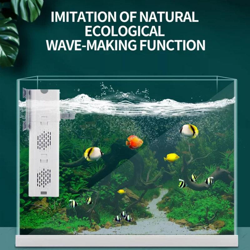 Filtre d'aquarium submersible avec réservoir d'aquarium et filtre à eau de pluie 15w, H 10,1 po x l 3,1 po x P 2,9 po