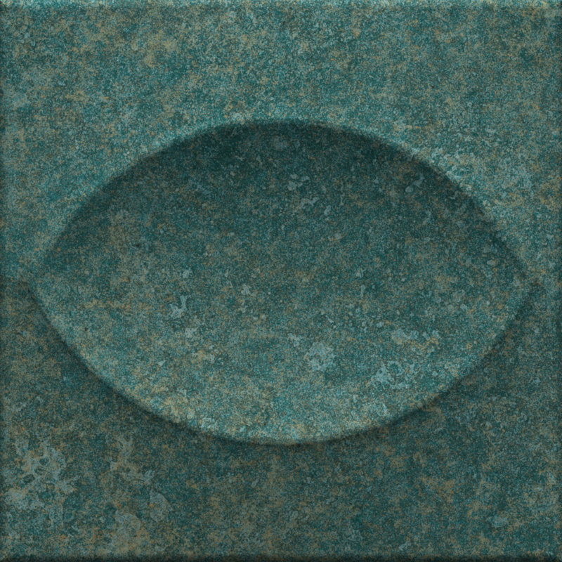 Carrelage mural en céramique texturée 3D 6 po x 6 po espagnol Tiffany (34 pièces, 8,18 pieds carrés / caisse), Sarcelle