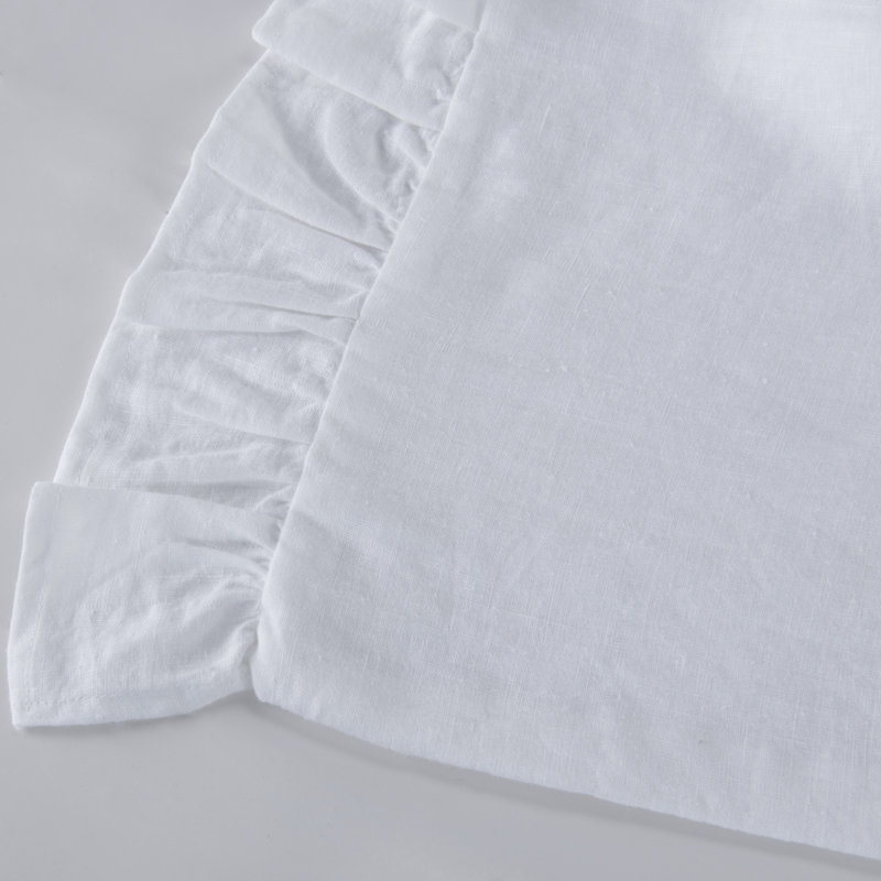  Housse de coussin d'extérieur en lin, Blanc
