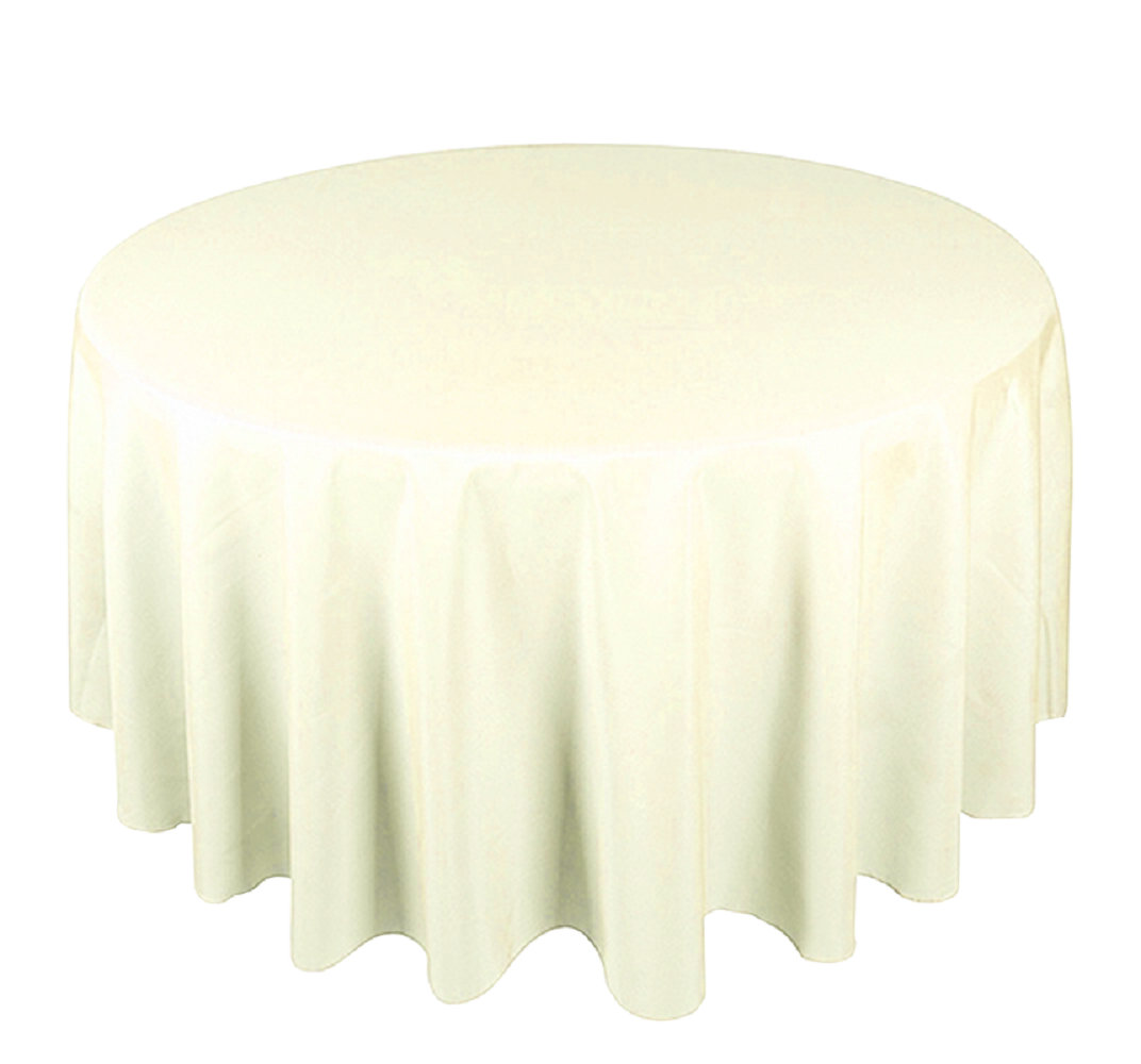 Gianetta Polyester Round Tablecloth Wedding Party Décor Wedding Decoration Ivory Solid Colours