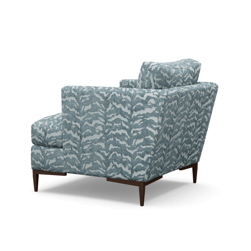 Fauteuil d'appoint Aiden, Bronze Antique, Tigre denim