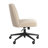 Mid Back Armless Office Chair With Wheels In Soft Beige Fabric, Computer Desk Seating For Personal Workspace-315520545