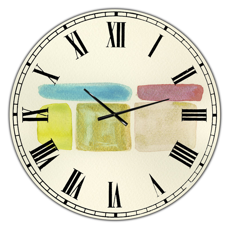 Horloge murale cubique surdimensionnée Cubist Color Composition II, Moyen