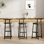 Ensemble de 3 tabourets de bar 27 po H 27 po avec repose-pieds moderne pour comptoir (noir et noir)