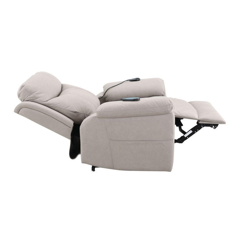 Fauteuil inclinable électrique en microfibre Chriki, Gris clair