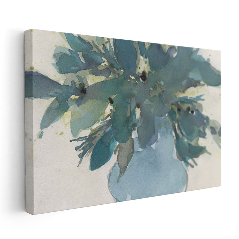 «Blue Vintage Charm I», reproduction d'art sur toile, H 12 po x l 18 po