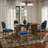 Mid-century Wood Rectangular Pedestal Dining Set with French Dininig Chair-845900162-844380192