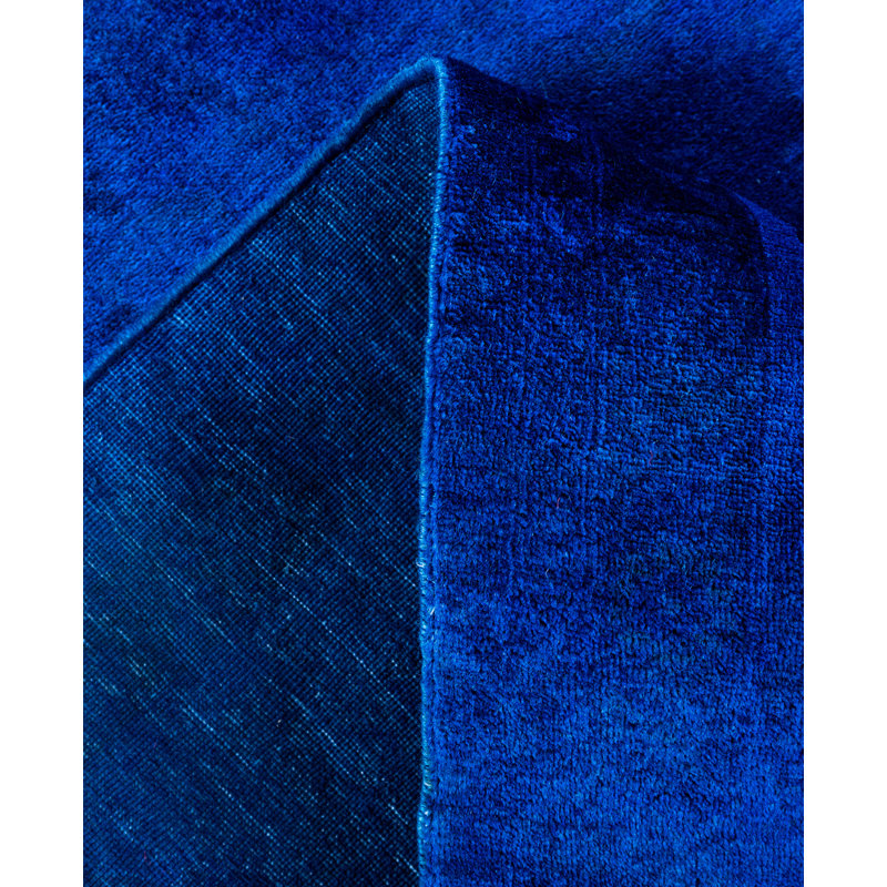 Overdyed Hand-Knotted Wool Modern-Contemporary Blue Area Rug 8' 3" x 10' 2"
