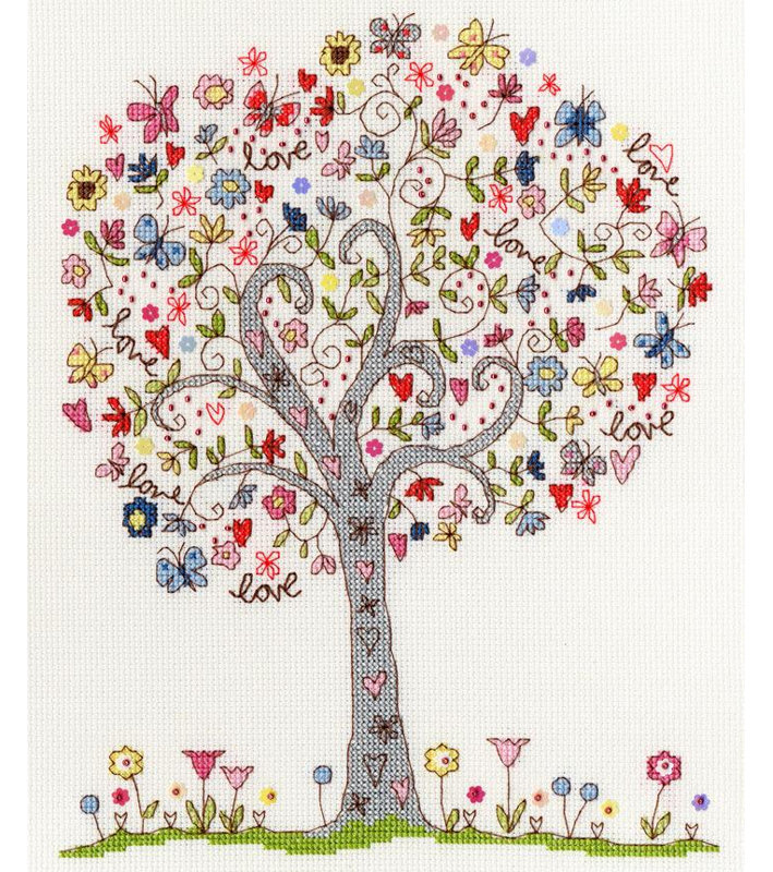 «Love Tree» au point de croix compté par les deux fils Xka2