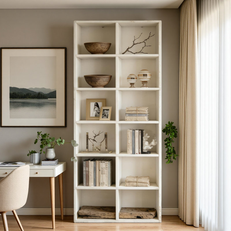 Bibliothèque compacte, présentoir attrayant, armoire ouverte