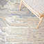 Tapis beige / bleu en laine touffeté à la main à motif abstrait Jaxony-641110153