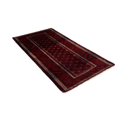 Canvello Hand Made All Over Silkroad Baluchi Rug - 3'3'' X 6'3''