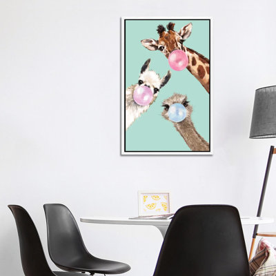 Bubble Gum Gang In Green by Big Nose Work - Wrapped Canvas Print