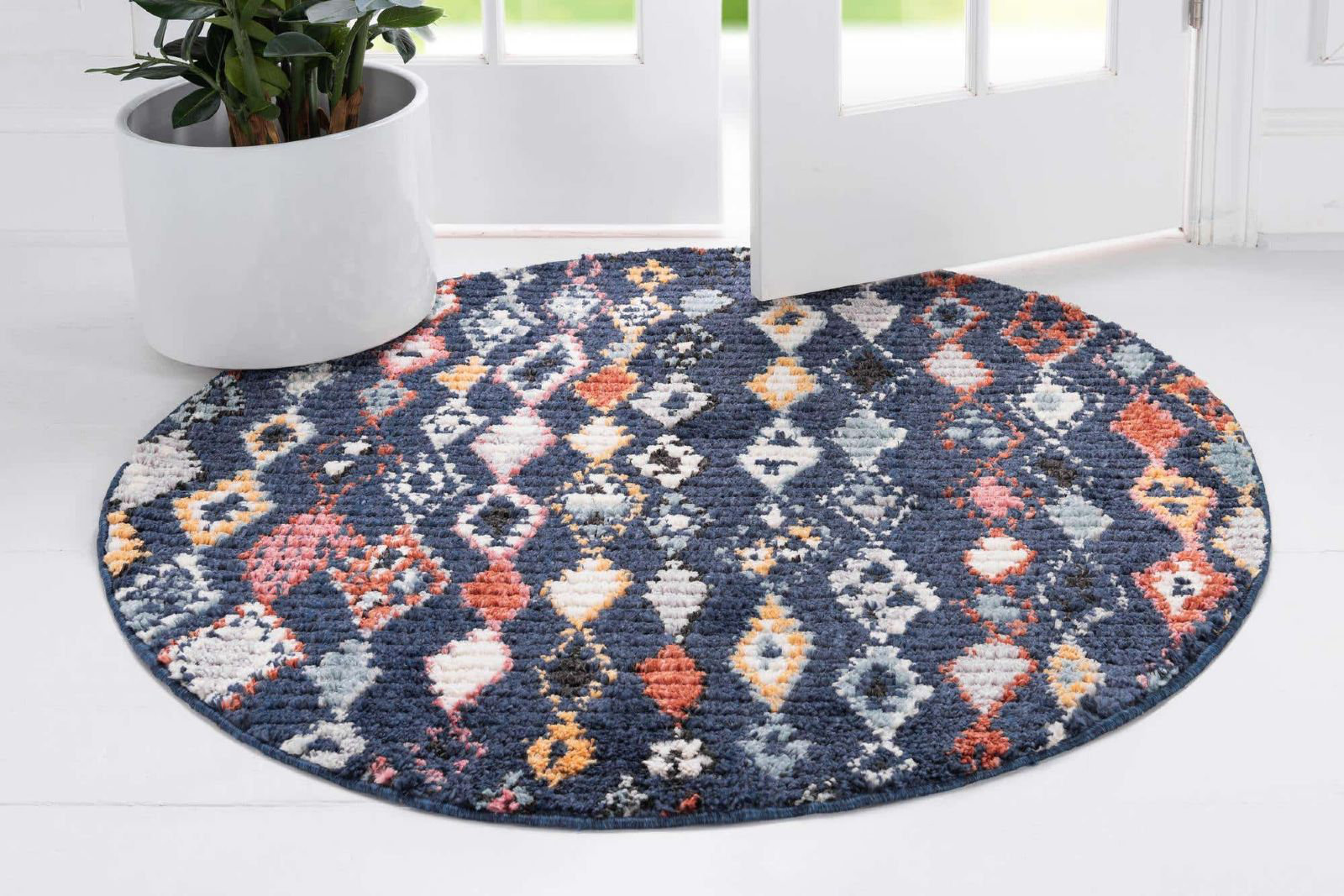 Foundry Select Victorville Abstract Blue Dimond Area Rug - Wayfair Canada