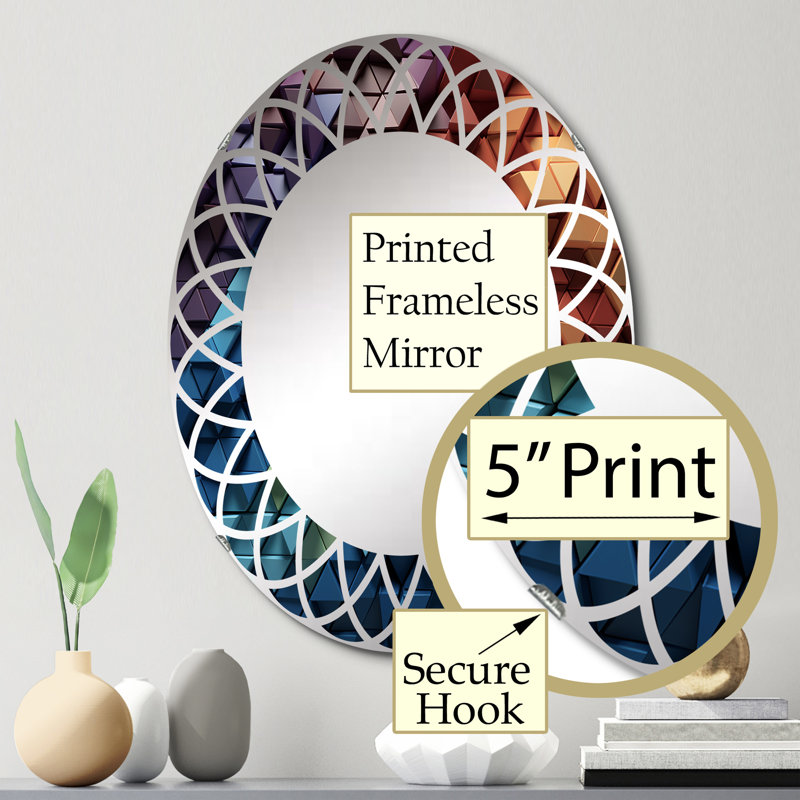 Filius - Miroir mural moderne ovale, 30 po x 20 po