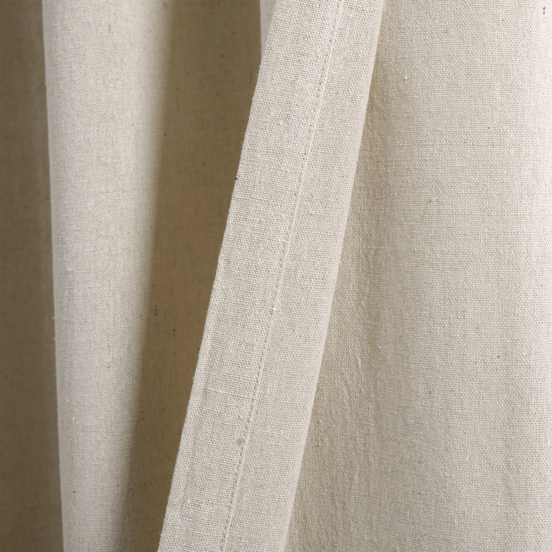 Linen Lace Linen Curtain Pair, Dark Linen