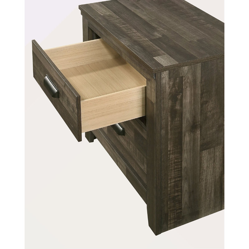 Table de chevet 2 tiroirs Contemporary, Brun