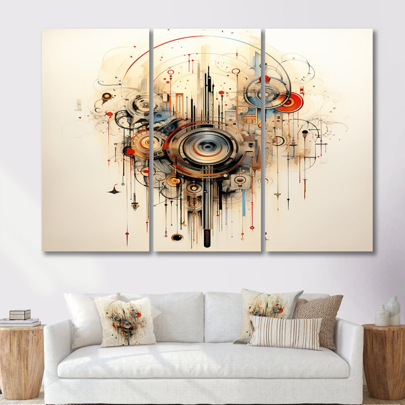Dafna - Ensemble d'art mural musique, H 28 po x l 36 po x P 1 po, Toile tendue