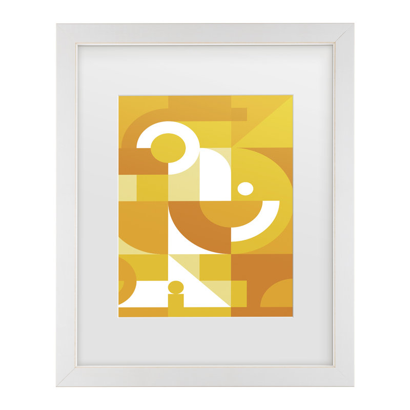 Bolog Incado Orange Graphics Matted Framed Art, White Framed, 18" H x  22" W