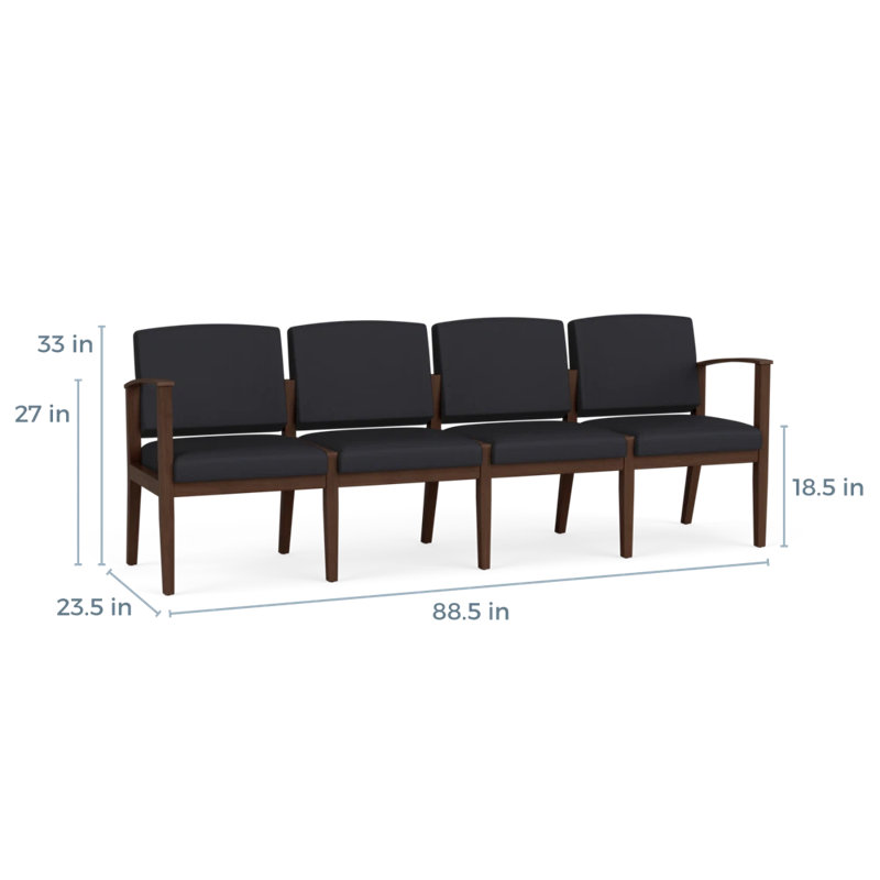 Siège tandem 4 places Amherst, Noyer Riftwood, Noir Patriot Plus