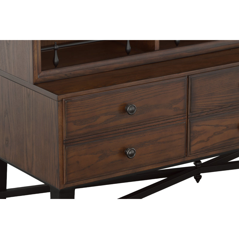 BD Solid Wood Accent Cabinet, English Honey