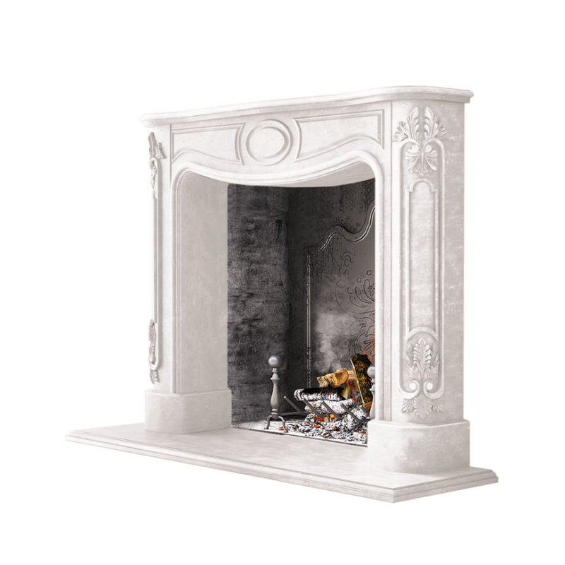 Florence Fireplace Surround, White Travertine
