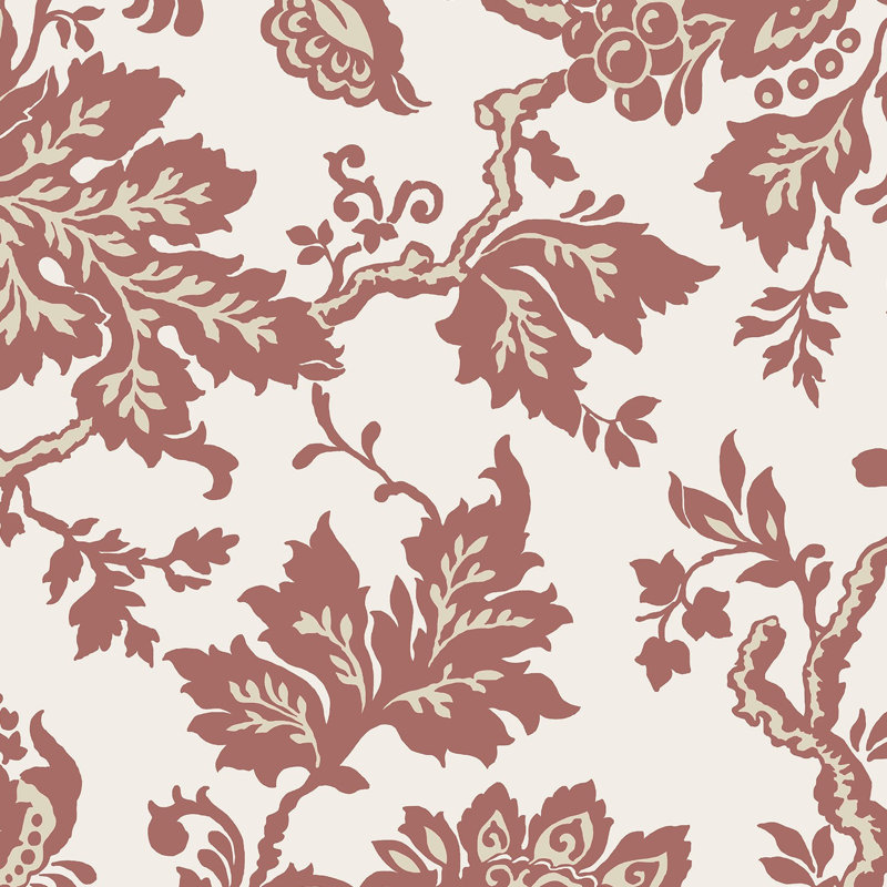 Martha Stewart Jacobean Russet Wallpaper, Red