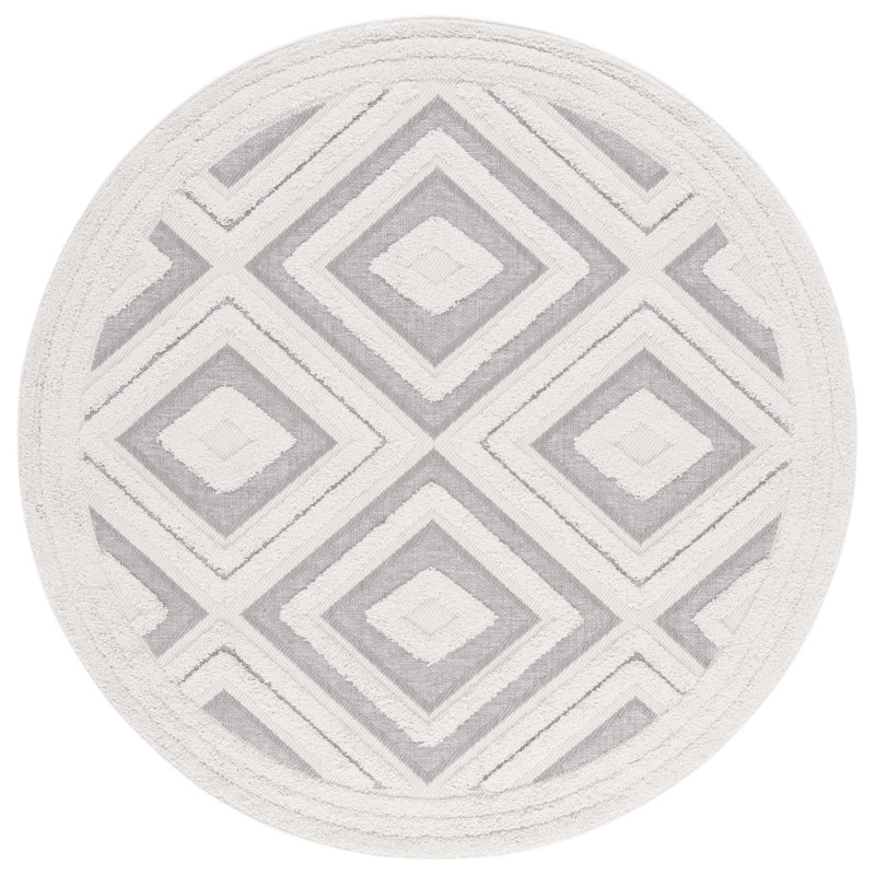 Tapis Dimonda ivoire / gris, Rond 6 pi 7 po