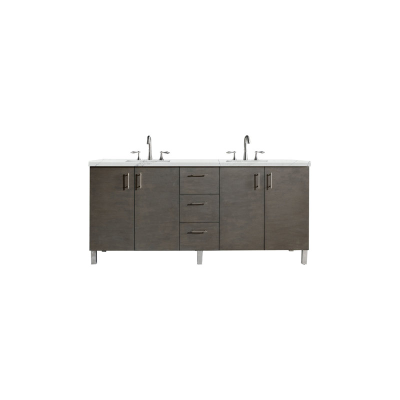 Metropolitan 72'' W Double Vanity, Silver Oak, Ethereal Noctis