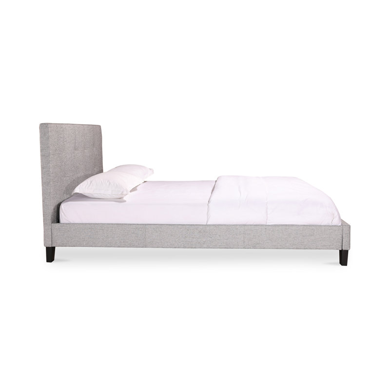 Burdge Tufted Upholstered Platform Bed, Queen, Gray