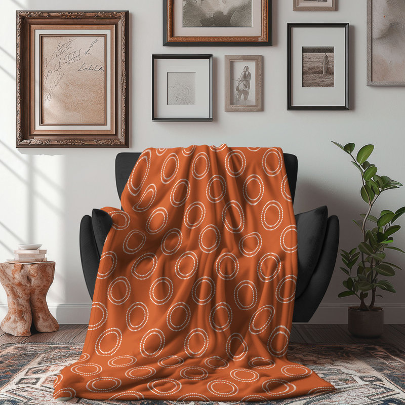 Couverture orange en sherpa de qualité supérieure 1 pièce 0173, L 50 po x L 60 po
