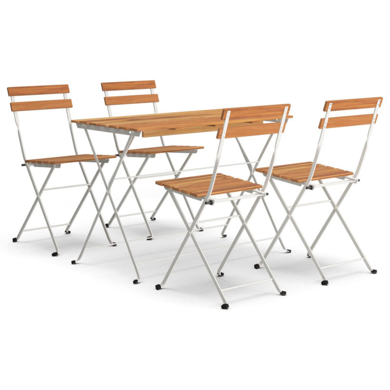 4 - Person Dining Set, White/Brown, White