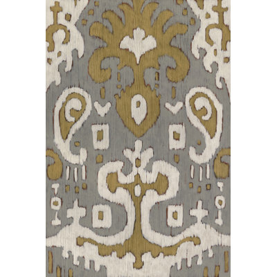 Ochre Ikat I - Wrapped Canvas Print