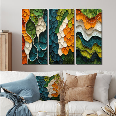 Biomorphism Earth Ephemeral Pathway I - Lyrical Abstraction Wall Art, ensemble de 3 collections