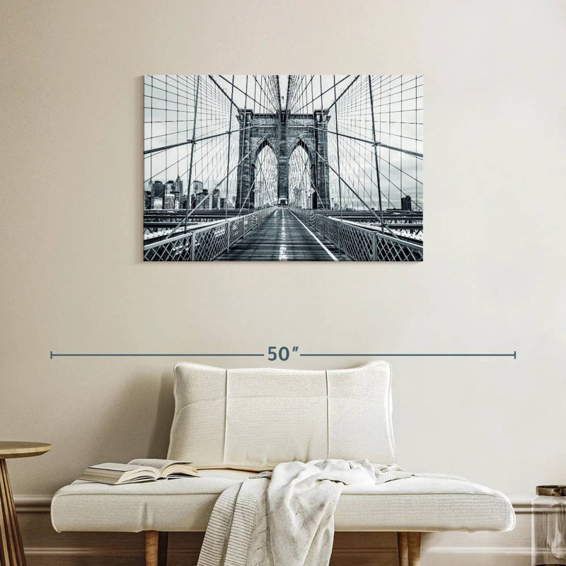 Pont de Brooklyn monochrome, H 24 po x l 36 po