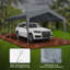 12’ X 20’ Heavy-Duty Dark Grey Carport With Galvanized Steel Frame