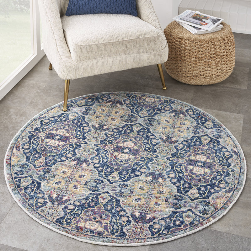 Abstract Area Rug, Round 4'