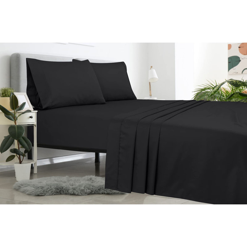 Royale Linens | Draps plats en microfibre brossée ultra doux seulement | Infroissable et résistant aux taches | Drap de qualité supérieure pour lit Hotel