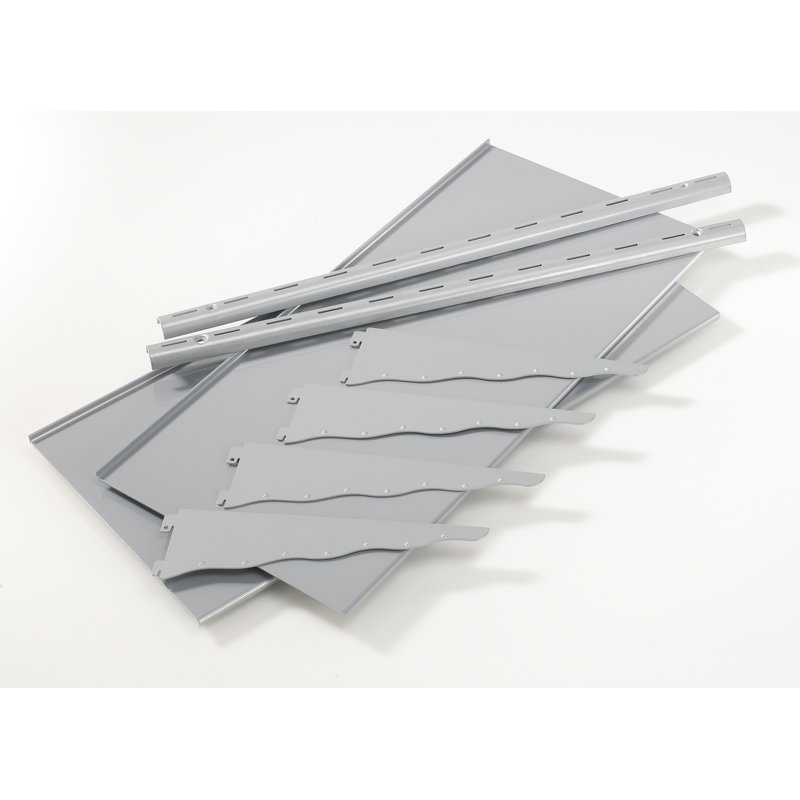 Chyrisse 2 Piece Bracket Shelf, Silver, 24" H x 24" W x 11" D